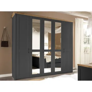 Šatní skříň Šatní skříň Locarno, 5-dveřová, grafit/dub artisan