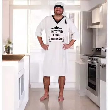 Dámská noční košile Limitovaná edice dokonalých - Noční košile bílá s čepičkou L bílá