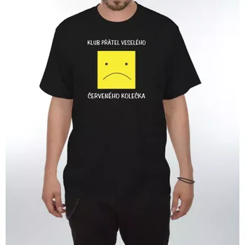 Pánské tričko Vtipné tričko – Klub přátel veselého červeného kolečka M černá