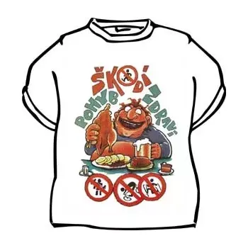 Vtipné tričko - Pohyb škodí zdraví L bílá