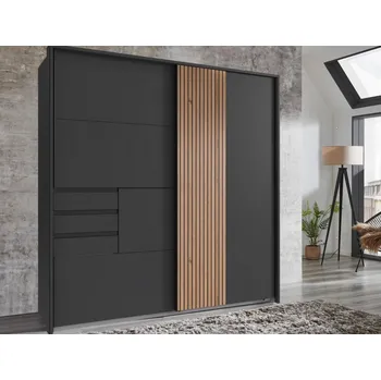 Šatní skříň ASKO - NÁBYTEK Coburg | Šatní skříň 180 cm grafit/dub artisan