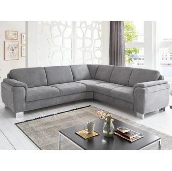 Sedací souprava Rohová sedací souprava Omaha, šedá látka, bez funkcí