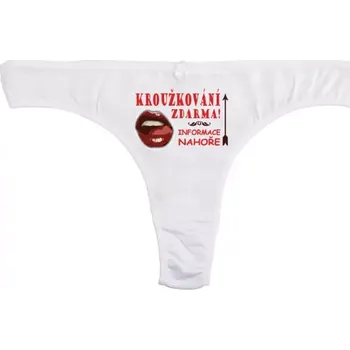 Kalhotky Kroužkování zdarma - Vtipné kalhotky XXL tanga_bílá
