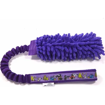 Hračka pro psa Pískací Potvůrky Přetahovadlo pro psa – mop s amortizérem, vánoční motiv Barva: fialová