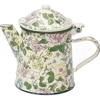 Konvička na mléko Konvice na kávu květinová nostalgie 1 L (smaltovaná konvice na kávu květinová nostalgie vnese do pokoje kouzlo starých časů)