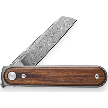 kapesní nůž James Brand The Duval Rosewood + Damascus Hnědá