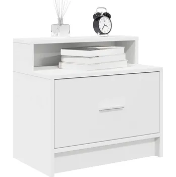 Noční stolek Noční stolek se zásuvkou bílý 51x31x47 cm Bílá 858668