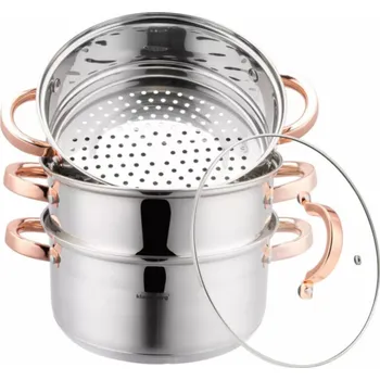 Hrnec Klausberg PARNÍ HRNEC 4 PRVKY. 24cm KB-7735 RŮŽOVÉ ZLATO