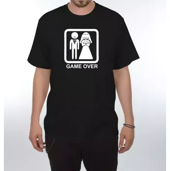 Pánské tričko Vtipné tričko - Game Over 1 M černá
