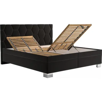 Postel BLANAŘ Manželská postel 160x200 Paulina tm.šedá, bez matrace