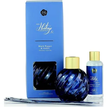 Vůně do bytu Aroma difuzér Ashleigh & Burwood Dárková sada skleněný BLUE s náplní BLACK PEPPER & AMBER 150 ml