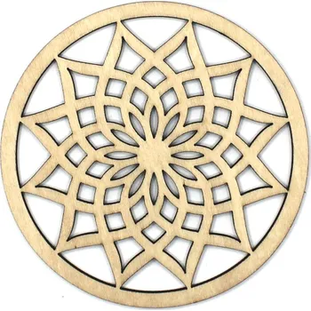 Dřevěný ornament 10 cm - Mandala - Kapky
