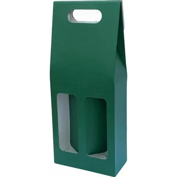 Dárková taška Obal na dvě láhve - zelený
