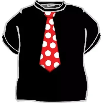 Tričko - Kravata červená s černá