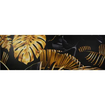 Obraz Obraz na plátně Černo-zlaté listy, 150x50 cm