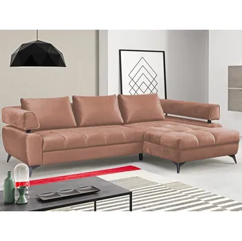 Sedací souprava Rohová sedací souprava Paris, lososová látka, pravý roh