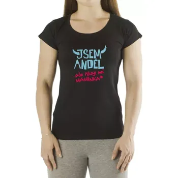 Pánské tričko Vtipné tričko - Jsem anděl XL černá