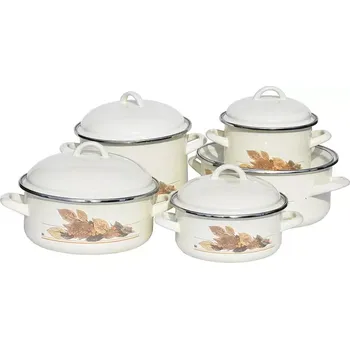 Hrnec Pětidílná souprava nádobí podzimní listí