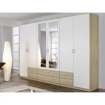 Šatní skříň ASKO - NÁBYTEK Gamma | Šatní skříň 271 cm Dub sonoma/bílá
