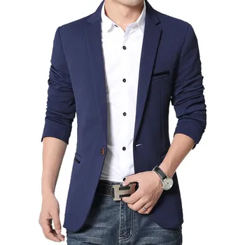 Pánské vypasované sako Barva: Tmavě Modrá, Velikost: 4XL