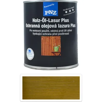 Lak na dřevo PNZ Ochranná olejová lazura Plus 0.75 l Zahradní zelená - Venkovní barva na dřevo