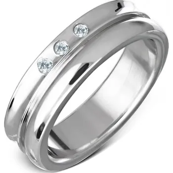 Prsten Zásnubní prsten se třemi zirkony v moderním designu 54