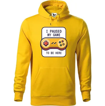 Pánská mikina DOBRÝ TRIKO Pánská mikina s potiskem To be here Velikost pánské mikiny: L, Barva: Žlutá