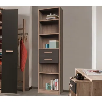 regál Vysoký regál se zásuvkami Cariba, dub san remo/grafit