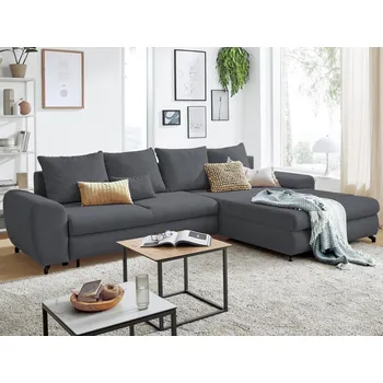 Sedací souprava Rohová sedací souprava Yoko, tmavě šedá látka