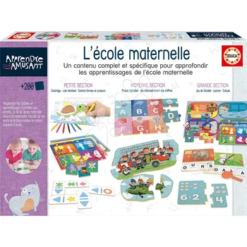 Desková hra Naučná hra Kit École Maternelle Educa Učíme se barvy čísla písmenka s obrázky 200 dílů ve francouzštině