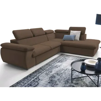 Sedací souprava Rohová sedací souprava Viera, hnědá látka, pravý roh