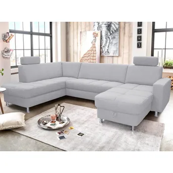 Sedací souprava ASKO - NÁBYTEK 7433 souprava tvar levé U s funkcemi šedá