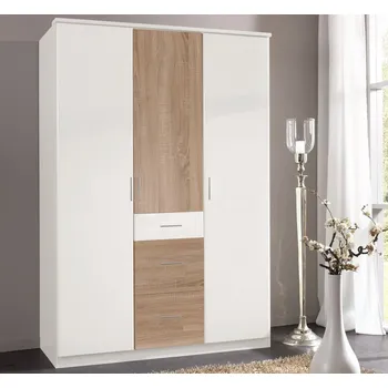 Šatní skříň Šatní skříň Joker, 135 cm, bílá/dub sonoma
