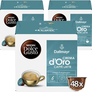Káva Kávové kapsle Dallmayr Crema d‘Oro CAFFE LATTE by NESCAFÉ Dolce Gusto karton 3 x 16 ks