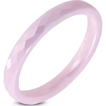 Prsten Růžový opálový prsten s fasetovaným povrchem 52