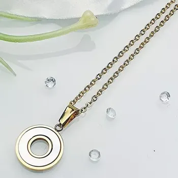 Řetízek Dámský ocelový řetízek s kamínky - zlatý