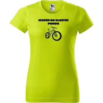 Dámské oblečení DOBRÝ TRIKO Dámské tričko s potiskem Vlastní pohon Barva: Limetková, Velikost: L