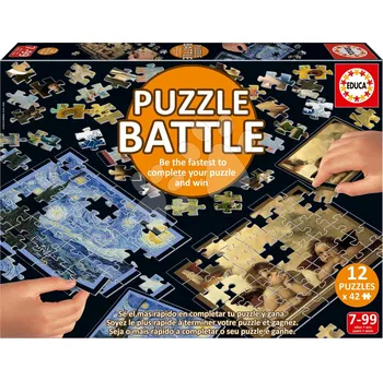 Puzzle Battle Umění Art Educa 12 druhů puzzle 504 dílků a 12 karet s obrázky od 7 let