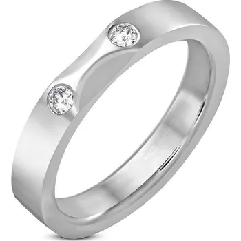 Prsten Zásnubní prsten s dvěma brilianty v moderním designu 49