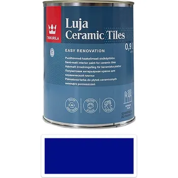 barva na zeď TIKKURILA Luja Ceramic Tiles - barva na keramické obklady 0.9 l Ultramarínová RAL 5002 - Barva na beton, kámen a další materiál