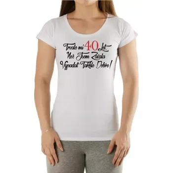 Dámské tričko Dámské narozeninové tričko - Trvalo mi - 40 Let Candy XXXL bílá
