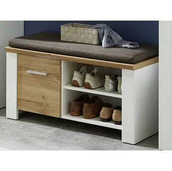 Botník Nízký botník Materio, s podsedákem, dub/bílý