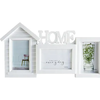 Multirám pro 3 ks foto Home 10x15 cm, bílý domeček
