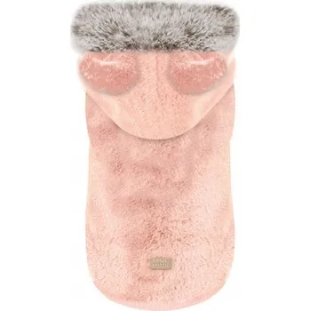 Obleček pro psa Mikina s kapucí pro psy Louisette Milk & Pepper růžová Velikost: 41