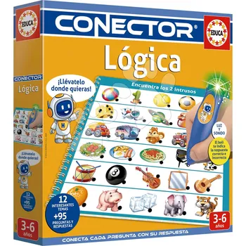 Desková hra Společenská hra Učíme se logiku Conector Logic Educa s inteligentním perem se zvukem a světlem 95 otázek ve španělštině
