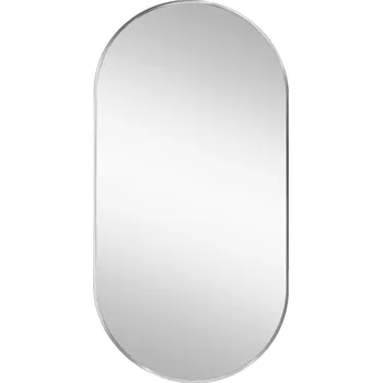 Zrcadlo Nástěnné zrcadlo Josie 50x100 cm, stříbrné oválné