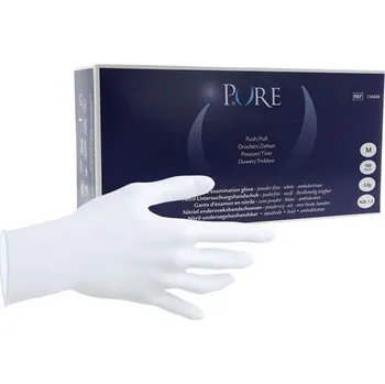 Vyšetřovací rukavice PURE Nitril rukavice bez pudru vel. M 7-8 (bílé), 100ks