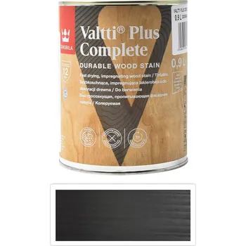 Lak na dřevo TIKKURILA Valtti Plus Complete - matná tenkovrstvá lazura 0.9 l Turve 5088 - Venkovní barva na dřevo