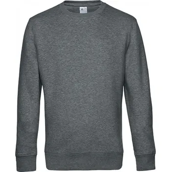 Pánské oblečení B&C Mikina King BC přes hlavu s fleecem na rubové straně Barva: šedá střední melír, Velikost: L BCWU01K