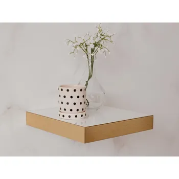 police Police na zeď Shelvy 23,5 cm, bílá lesk/zlatá